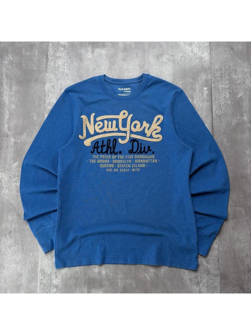 Y2K Old Navy New York Athletic Dept. Grunge Skater Thermal Long Sleeve Shirt